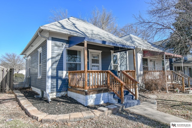 bungalow-style home with a porch