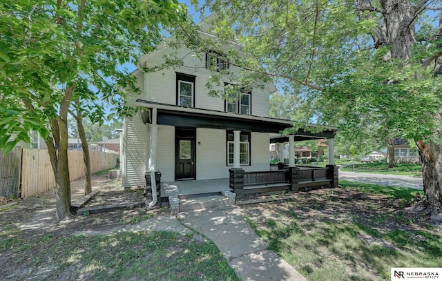 view of front of property with a porch