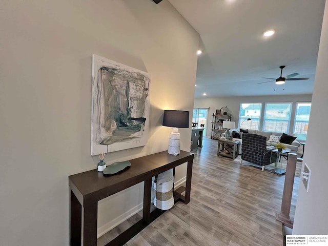 hallway featuring hardwood / wood-style floors