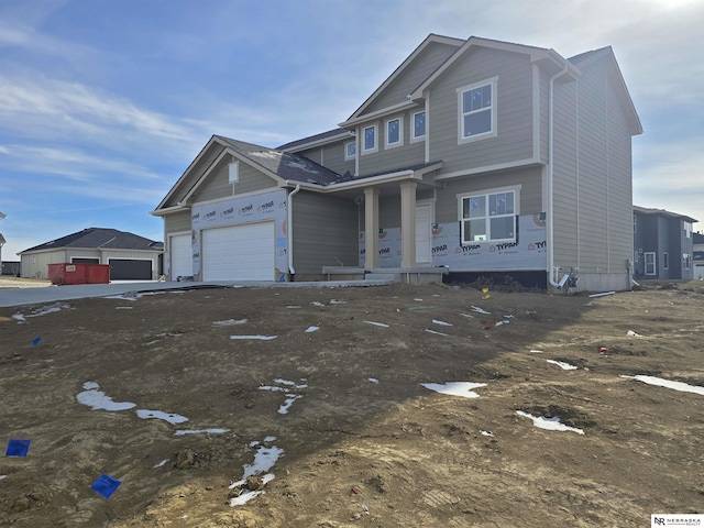 view of front of house with a garage