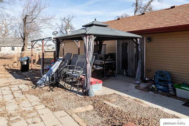 view of yard with a gazebo