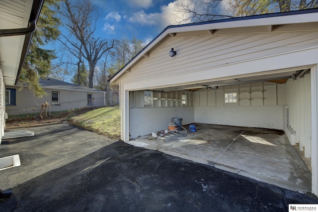 view of garage