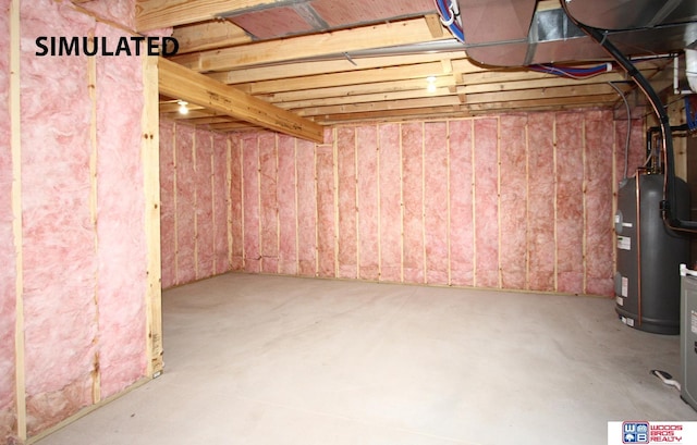 basement with gas water heater