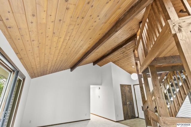 2729 N 129th Cir, Omaha, NE 68164 - unfurnished room with baseboards, wooden ceiling, and carpet