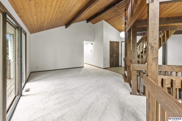 2729 N 129th Cir, Omaha, NE 68164 - carpeted spare room featuring baseboards and wooden ceiling