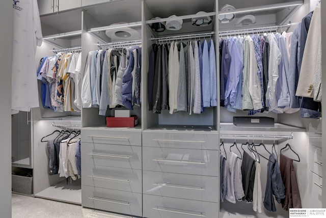 view of walk in closet