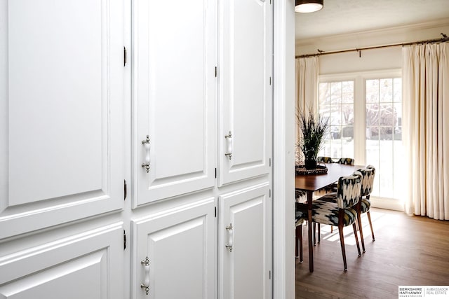 interior space with hardwood / wood-style floors