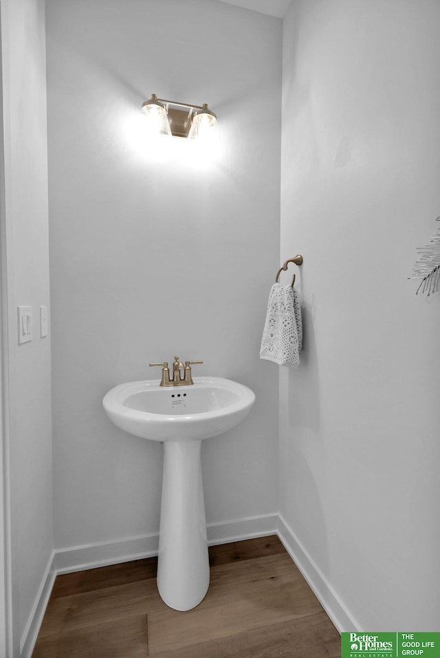 bathroom featuring hardwood / wood-style flooring