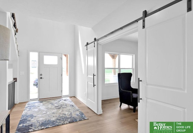 entrance foyer with light wood-type flooring