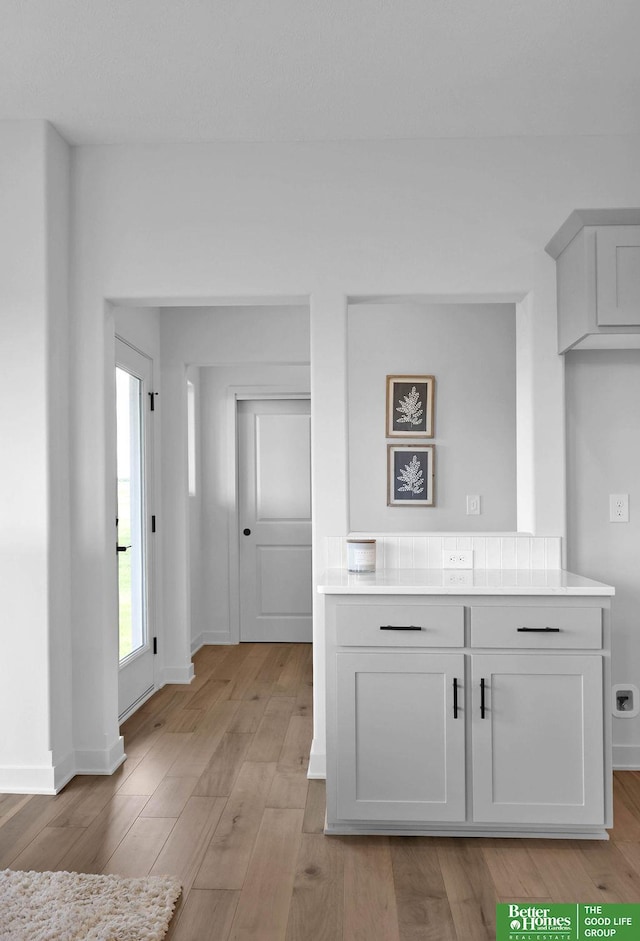 interior space featuring light wood-type flooring