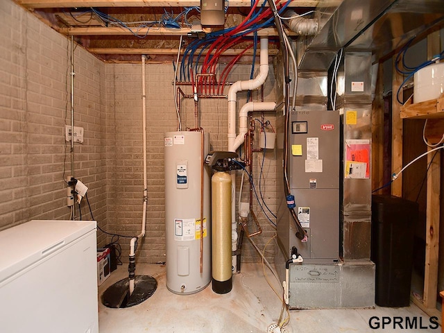 utilities featuring heating unit and water heater