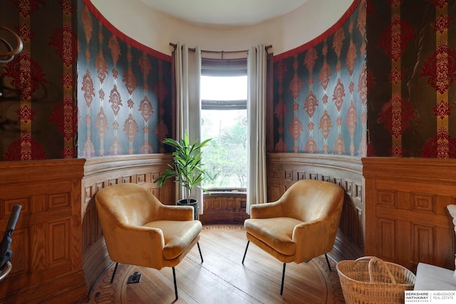 living area featuring light wood-type flooring