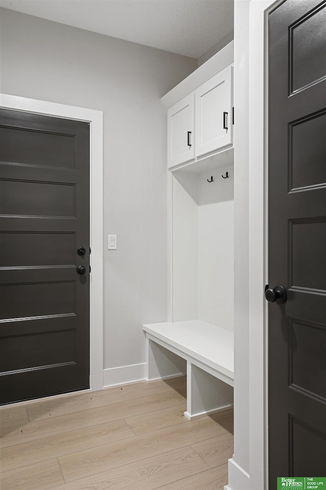 mudroom featuring light hardwood / wood-style floors