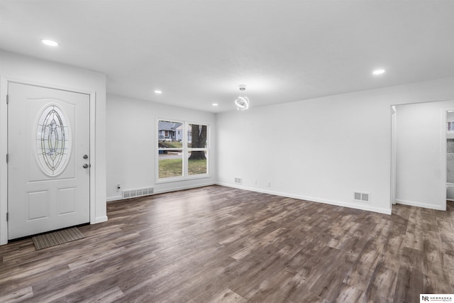 entrance foyer with dark wood-type flooring