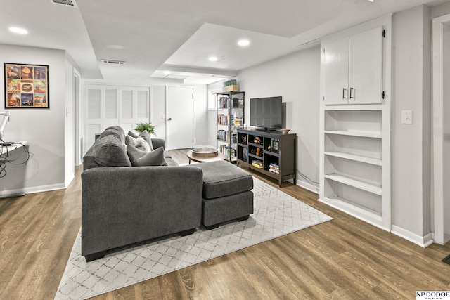 living room featuring hardwood / wood-style floors