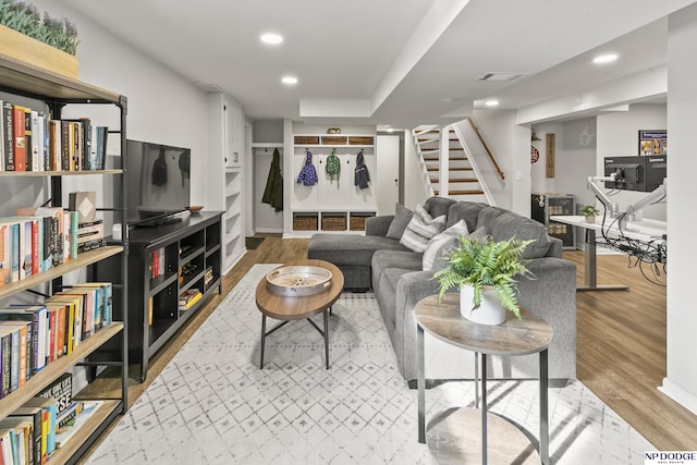 living room featuring hardwood / wood-style flooring