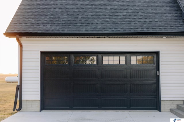 view of garage