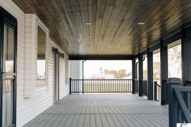 wooden terrace with covered porch