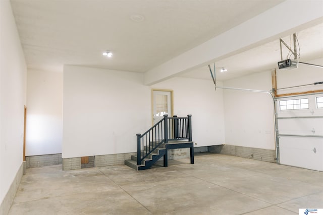 interior space featuring a garage door opener