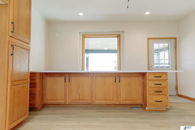 kitchen featuring light hardwood / wood-style floors