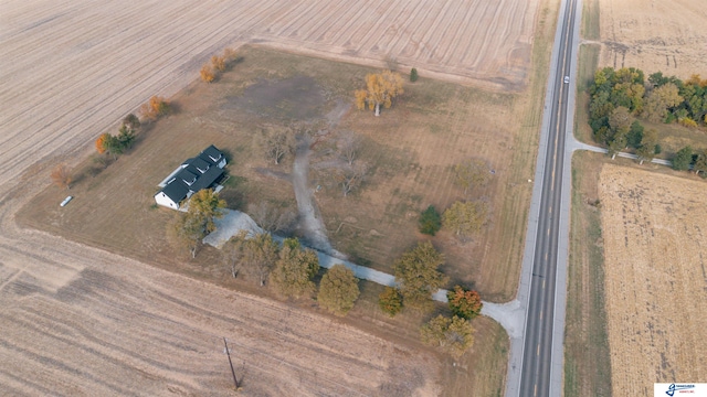 aerial view featuring a rural view