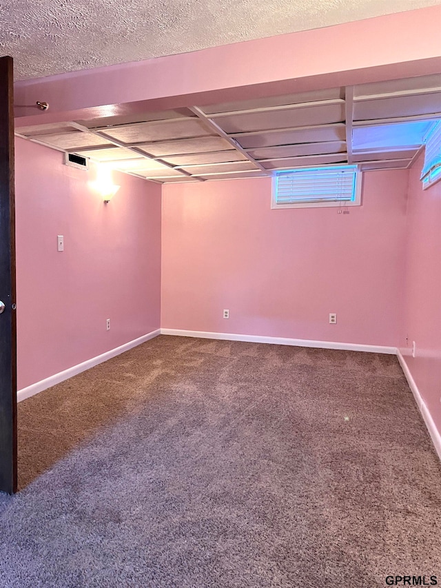 basement with carpet