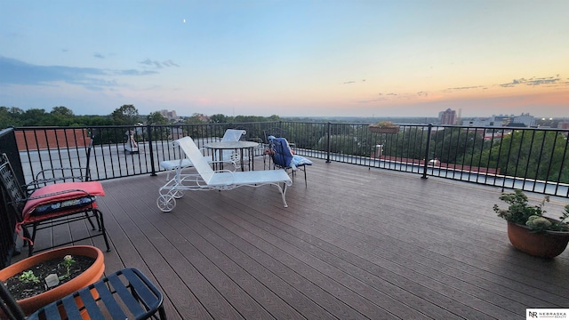 view of deck at dusk