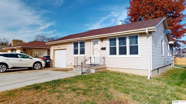 ranch-style house with a front yard