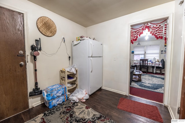 misc room with dark hardwood / wood-style flooring