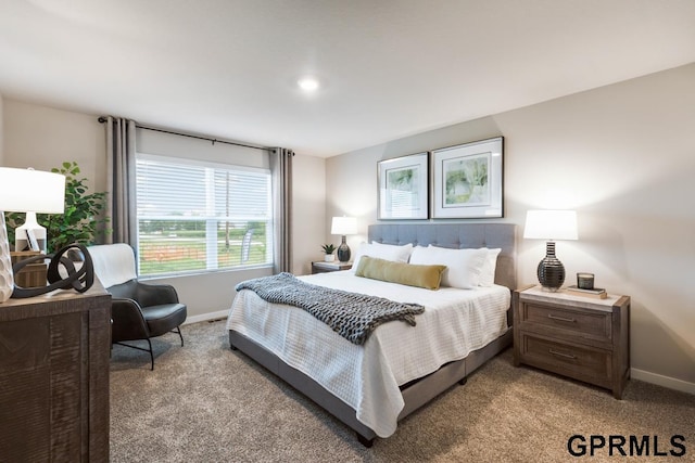 view of carpeted bedroom