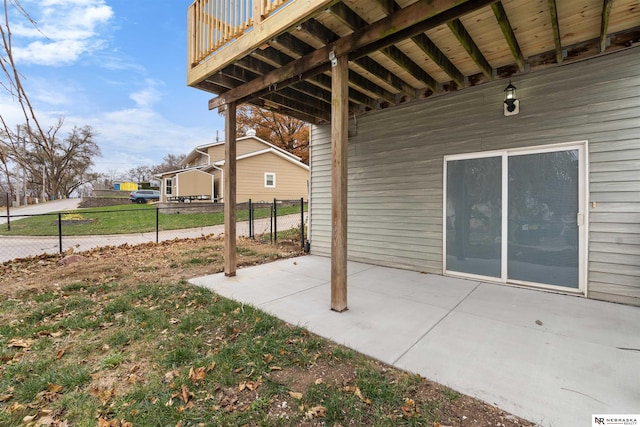 view of patio featuring a deck