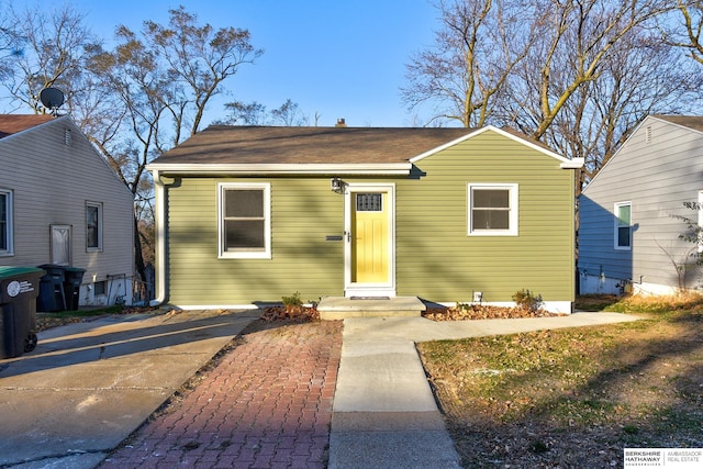 view of bungalow