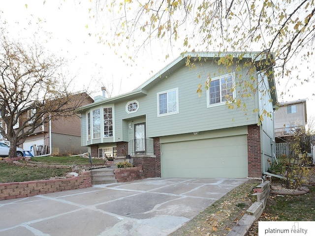 raised ranch with a garage