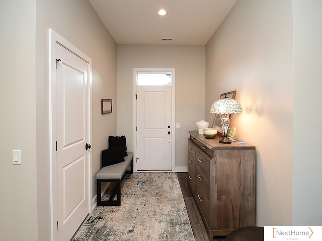 foyer featuring wood-type flooring