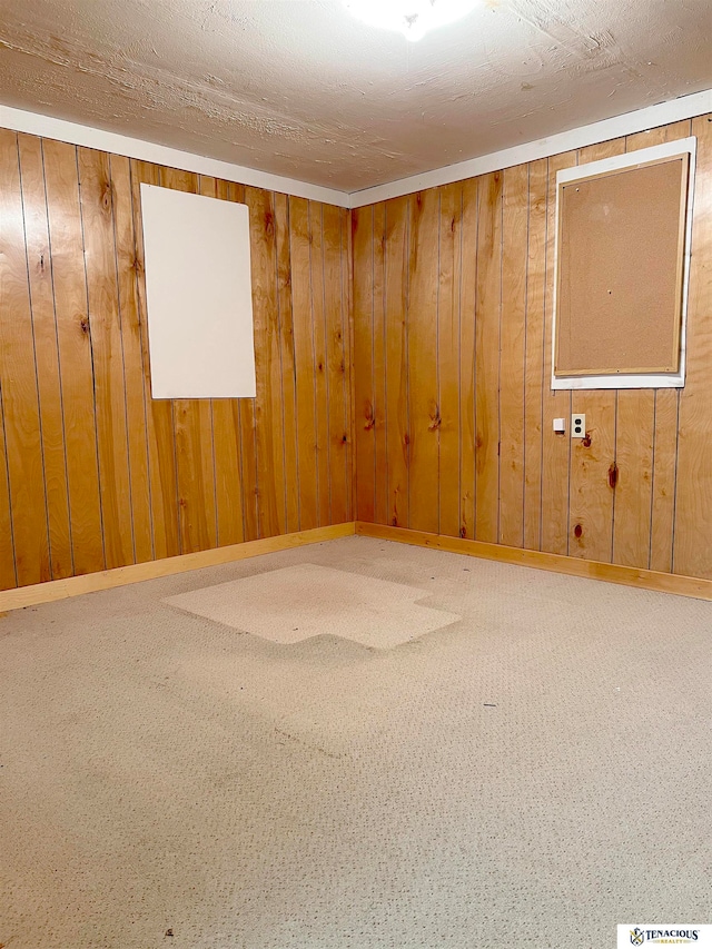 empty room featuring wooden walls