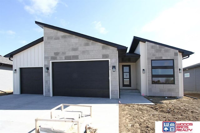 contemporary house with a garage