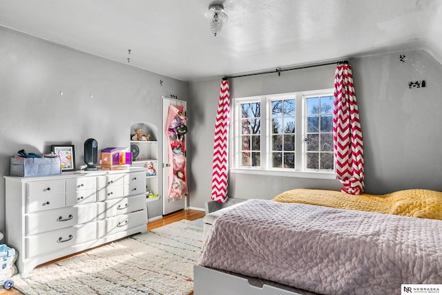 bedroom featuring light hardwood / wood-style flooring