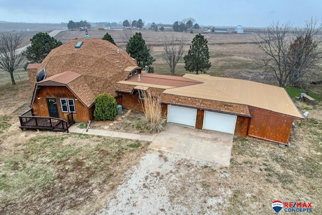 drone / aerial view with a rural view