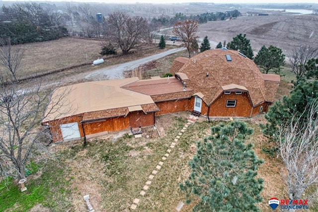 aerial view featuring a rural view