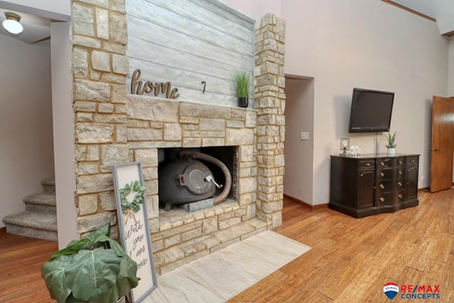 living room featuring light hardwood / wood-style floors