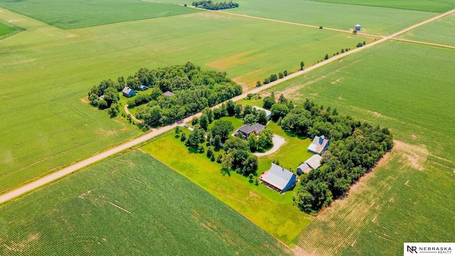 aerial view with a rural view