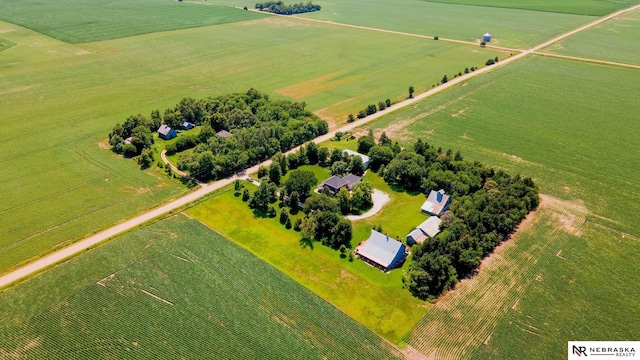 aerial view featuring a rural view