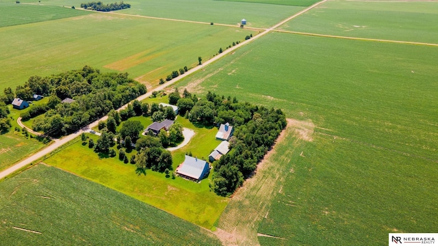 aerial view featuring a rural view