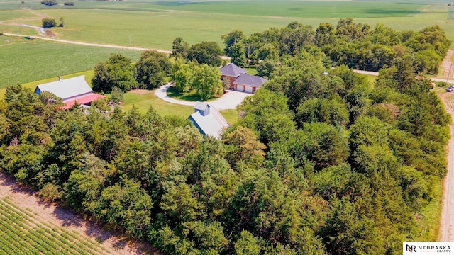 aerial view with a rural view