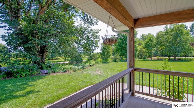 deck with a lawn