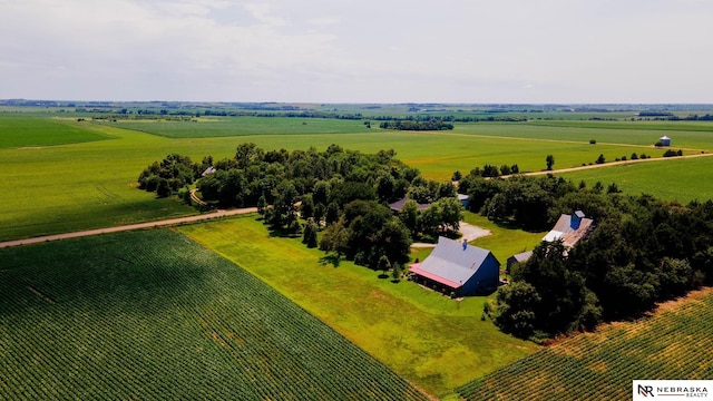 aerial view featuring a rural view