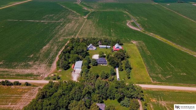 bird's eye view with a rural view