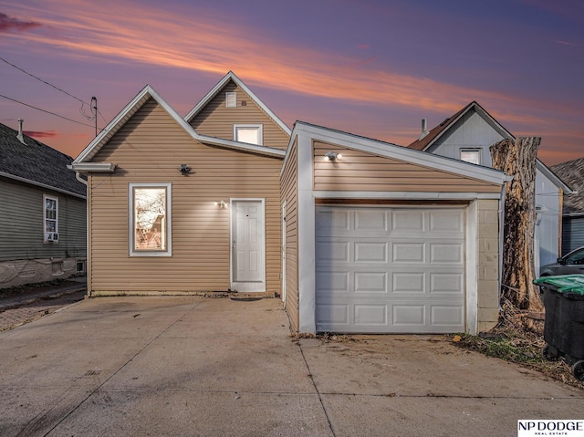 view of front of home featuring a garage