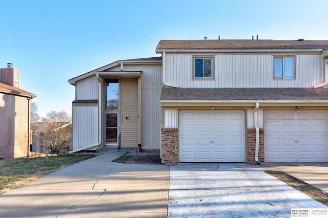 view of front of house with a garage