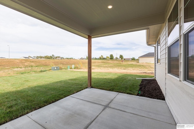 view of patio featuring a rural view